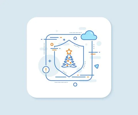 Christmas tree present line icon. New year spruce sign. Vector Ilustración de archivo