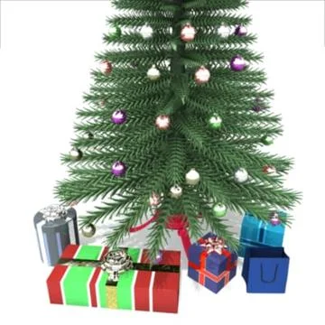 Christmas Tree With Presents 3D Model