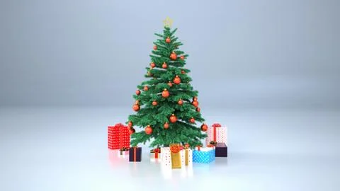 Christmas Tree Presents Stock Illustration
