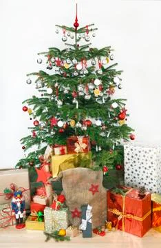 Christmas tree with presents Stock Photos