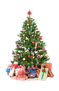 Christmas tree with presents Stock Photos