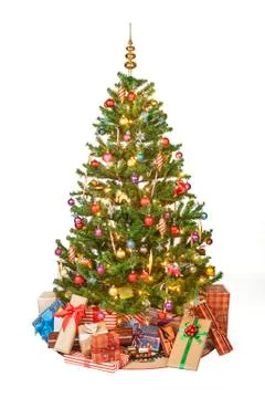Christmas tree with presents Stock Photos