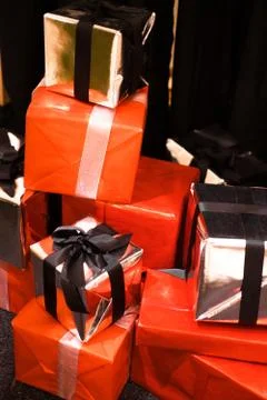 Christmas tree with presents Stock Photos