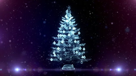 Christmas Tree Projection Stock Footage 258054481