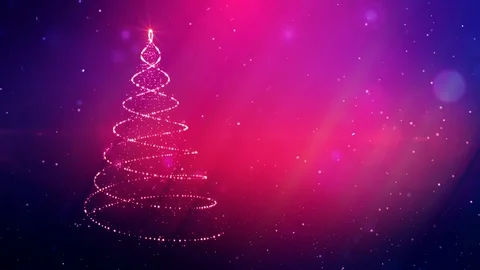 Christmas tree purple background Stock Footage 98955321