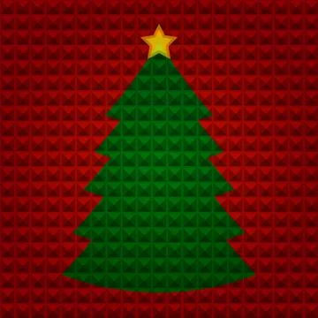 Christmas tree with pyramids background Stock Illustration