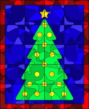 Christmas tree quilt Stock Illustration