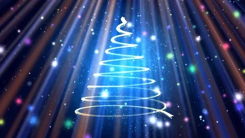 Christmas tree rays background Stock Footage 98316338