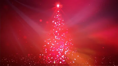 Christmas tree red animation Stock Footage 99404064