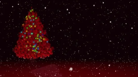 Christmas tree red background Video stock 8962976