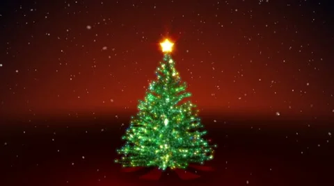 Christmas Tree. Red background Stock Footage 10559713