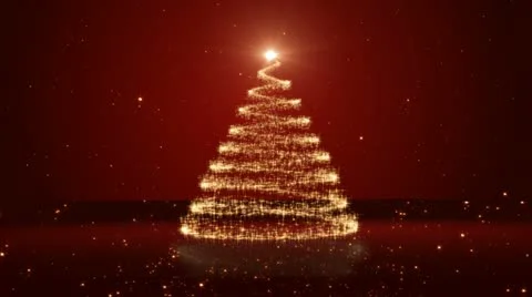 Christmas tree on red background Stock Footage 12229974