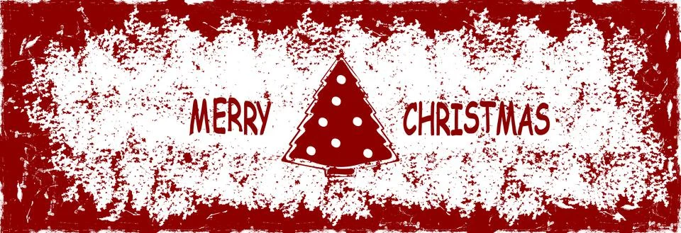 Christmas tree on a red background. Stock Illustration