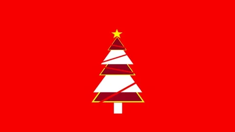 Christmas tree on red background. Merry Christmas Stock Footage 292274059