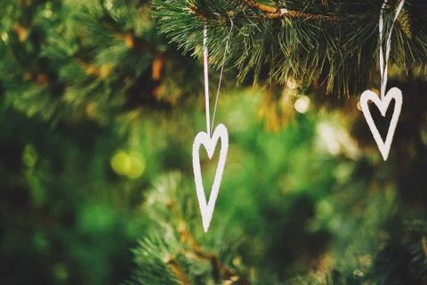Christmas tree on red background	 Stock Photos