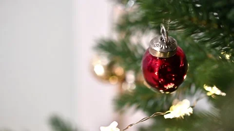 Christmas tree, red ball Stock Footage 227715099