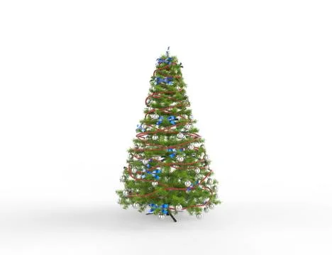 Christmas Tree With Red Beads Illustrazione stock