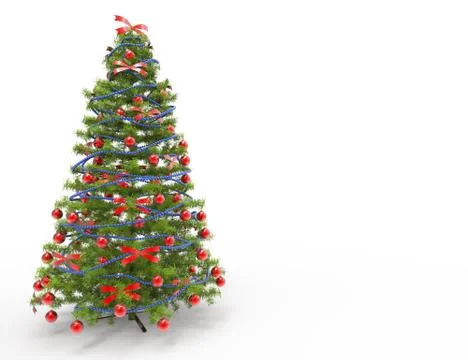 Christmas Tree With Red Bows Ilustración de archivo