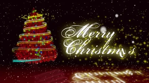 Christmas tree red with chrismas message Video stock 8962382