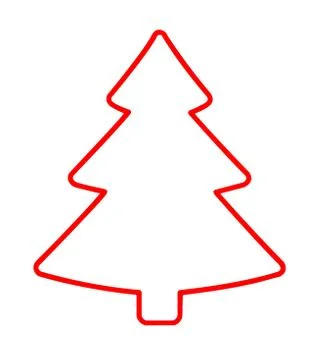 Christmas Tree Red Flat Icon On White Background Stock Illustration