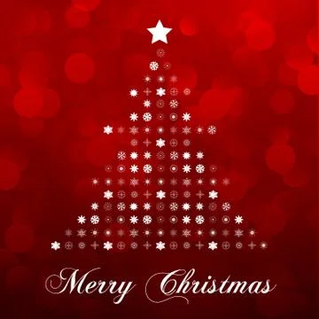 Christmas tree on red Stock Illustration