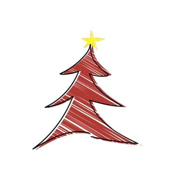 Christmas Tree - red Stock Illustration