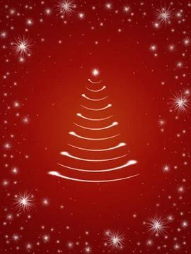 Christmas tree in red Stock Illustration