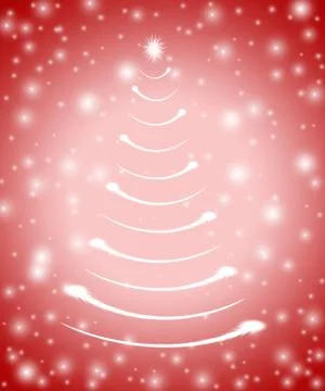 Christmas tree in red Stock Illustration