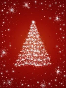 Christmas tree in red Stock Illustration