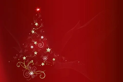 Christmas Tree Red Ilustración de archivo