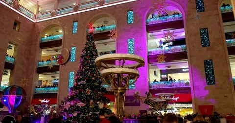 Christmas tree with red star, Central Children's Store on Lubyanka Stock Footage 70296093