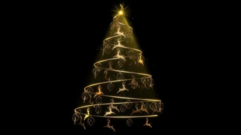 Christmas Tree - Reindeer Stock Footage 100532976