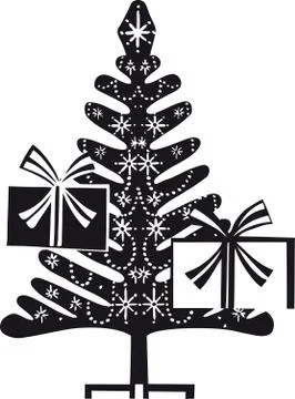 Christmas tree, Retro Vector Illustration Stock Illustration