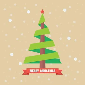 Christmas tree ribbon Stock Illustration