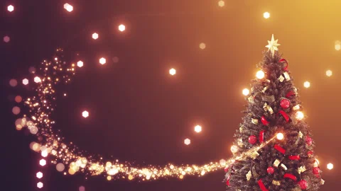 Christmas tree rotate background Stock Footage 254556187