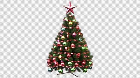 Christmas tree rotating - 3d render looped with alpha channel. Stock Footage 167510065