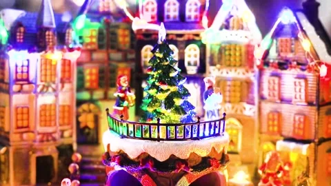 Christmas tree rotating in the interior. New Year and Christmas Stock Footage 341354616