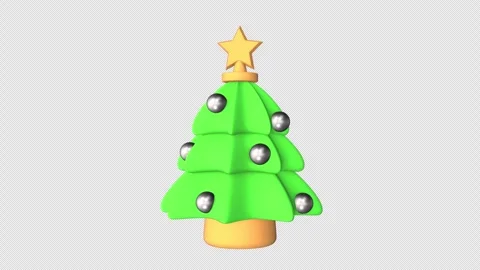Christmas Tree Rotating on a Transparent Background. Seamless Loop. 4K Stock Footage 289532300