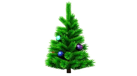 Christmas tree rotating on white background Video stock 33067730