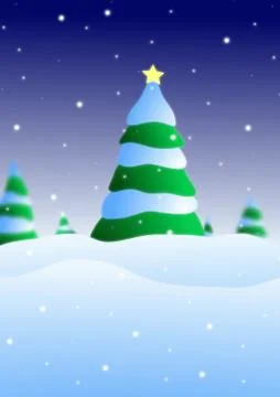 Christmas Tree scene Stock Illustration