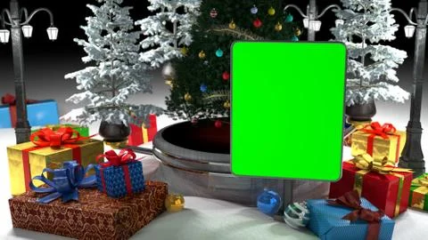 Christmas Tree Scene Stock Illustration