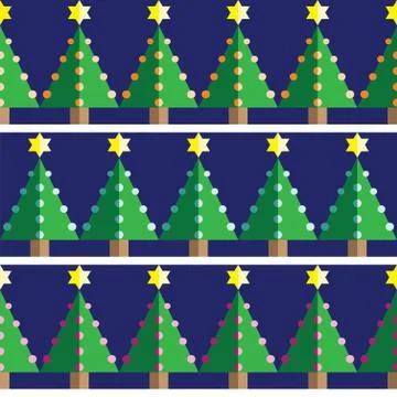 Christmas tree seamless geometric pattern Stock Illustration