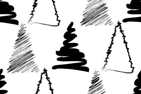 Christmas Tree Seamless Stock Illustration