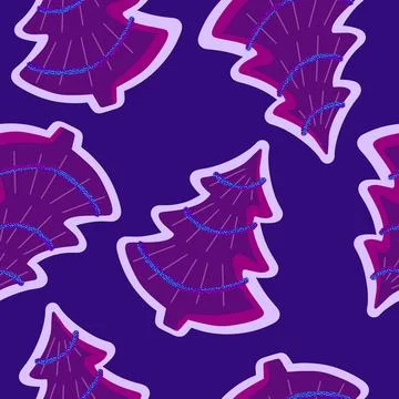 Christmas tree seamless new year pattern for wrapping paper and fabrics Stock Illustration