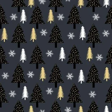 Christmas tree seamless pattern background, wrapping paper, pattern fills, wi Stock Illustration