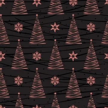 Christmas tree seamless pattern background, wrapping paper, pattern fills, wi 库存插图