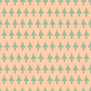 Christmas tree seamless pattern background,flat style,new year's gift Stock Illustration