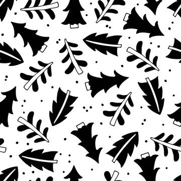 Christmas tree Seamless pattern. Design for Merry Christmas and Happy New Year Stock Illustration