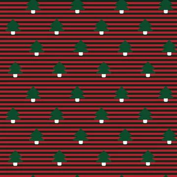 Christmas Tree seamless pattern design Stock Illustration