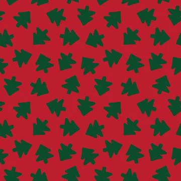 Christmas Tree seamless pattern design Stock Illustration